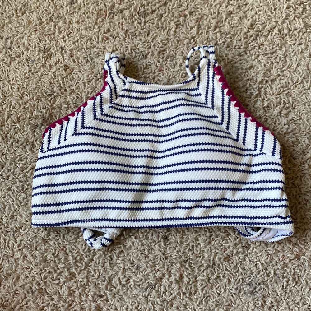 Medium striped halter top bikini